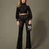 Pantalon En Maille Florale Au Crochet