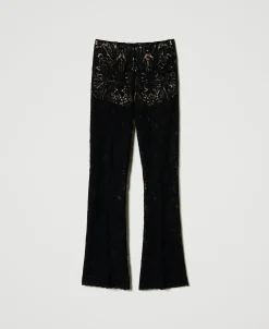 Pantalon En Maille Florale Au Crochet