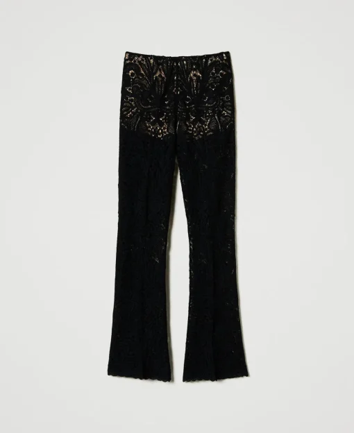 Pantalon En Maille Florale Au Crochet