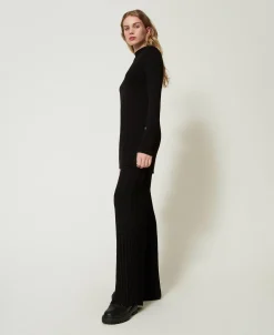 Pantalon En Maille Plissée