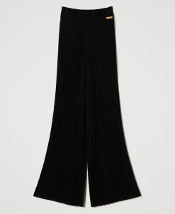 Pantalon En Maille Plissée