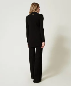 Pantalon En Maille Plissée