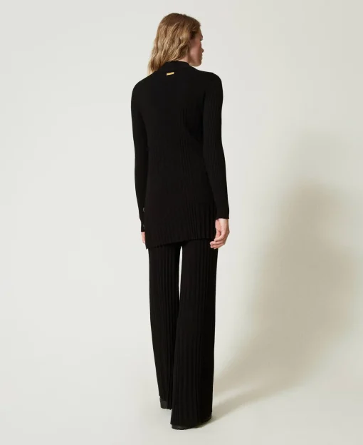 Pantalon En Maille Plissée