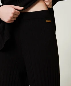 Pantalon En Maille Plissée