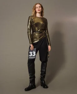 Pantalon En Sergé De Laine Mélangée