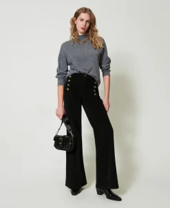 Pantalon En Velours Avec Boutons