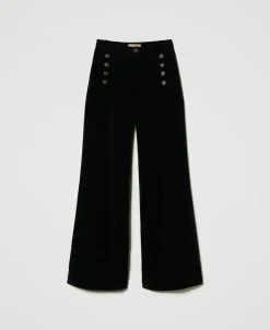 Pantalon En Velours Avec Boutons