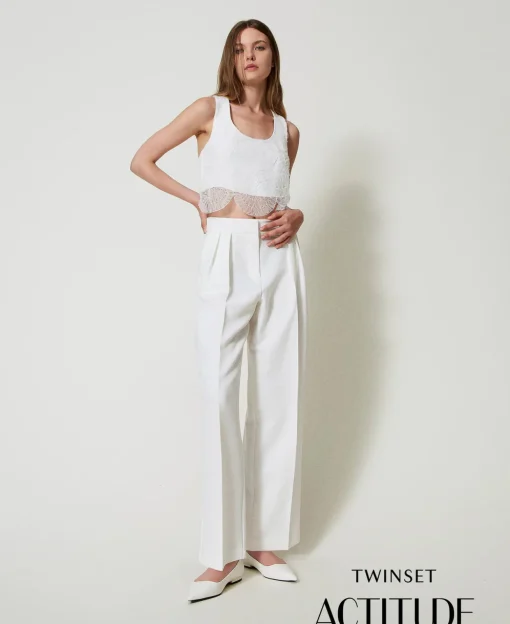 Pantalon Palazzo Avec Plis