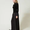 Pantalon Palazzo En Crêpe Georgette Plissé