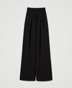 Pantalon Palazzo En Jersey Crêpé