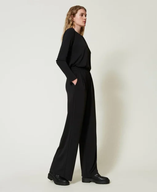 Pantalon Palazzo En Jersey Crêpé