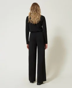 Pantalon Palazzo En Jersey Crêpé