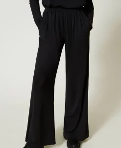 Pantalon Palazzo En Jersey Crêpé