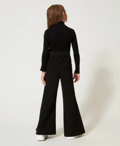 Pantalon Palazzo En Molleton Avec Logo