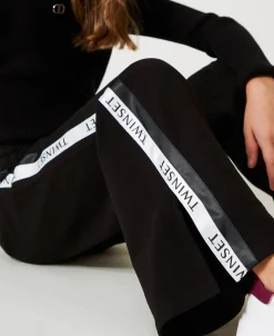 Pantalon Palazzo En Molleton Avec Logo