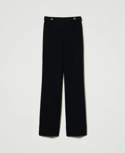 Pantalon Taille Haute En Crêpe Cady