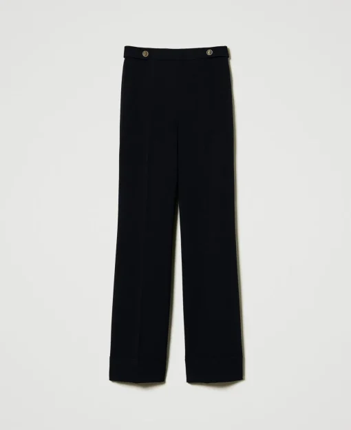Pantalon Taille Haute En Crêpe Cady