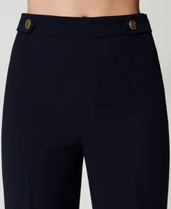Pantalon Taille Haute En Crêpe Cady