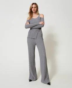 Pantalon évasé En Fil Treeblend Avec Torsades