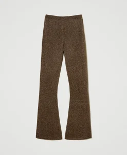 Pantalon évasé En Maille Avec Lurex