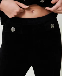 Pantalon évasé En Maille Avec Boutons Oval T