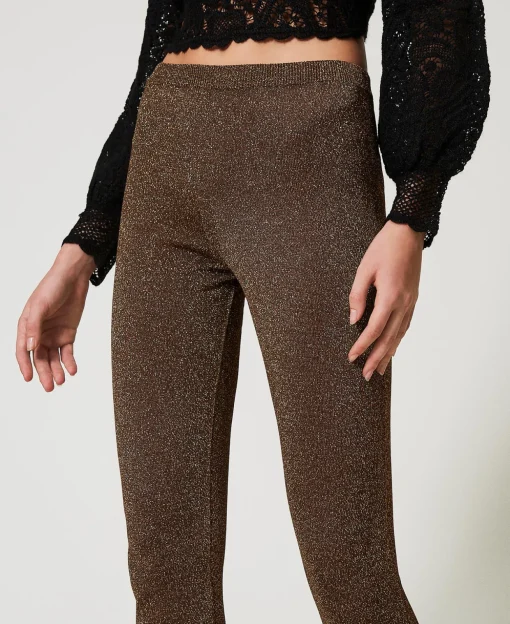 Pantalon évasé En Maille Avec Lurex
