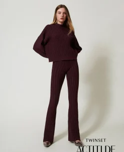 Pantalon évasé En Maille Torsadée