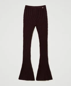 Pantalon évasé En Maille Torsadée