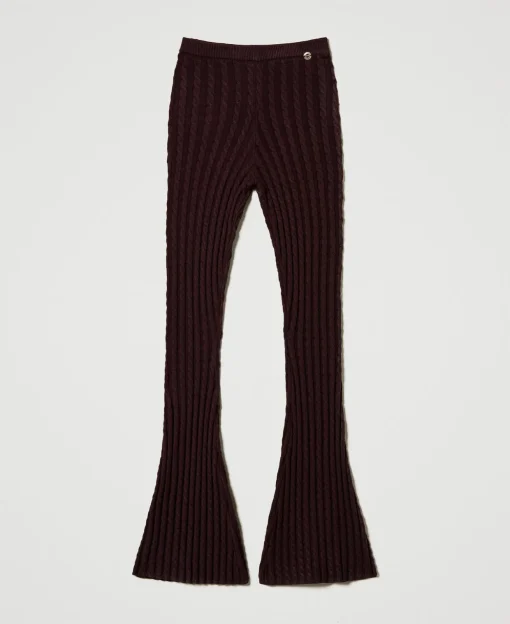 Pantalon évasé En Maille Torsadée