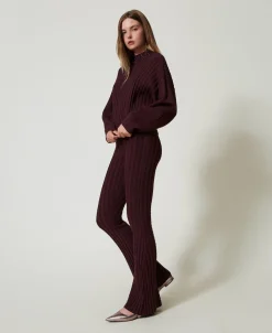 Pantalon évasé En Maille Torsadée