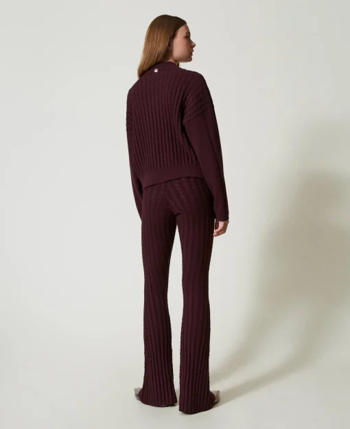 Pantalon évasé En Maille Torsadée