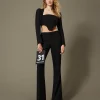 Pantalon évasé En Sergé De Laine Mélangée