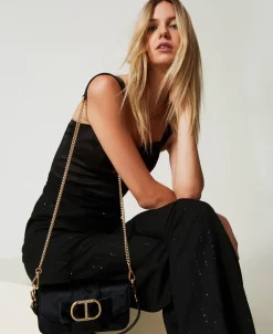 Petit Sac à Bandoulière «Amie» En Velours Brodé