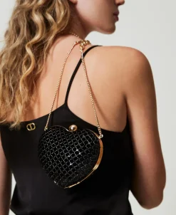 Pochette «Coup De Cœur» En Velours Brodé