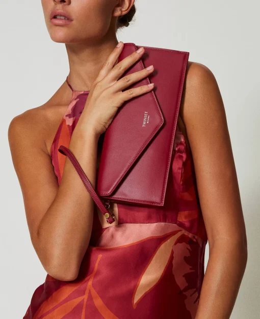 Pochette En Cuir Avec Logo