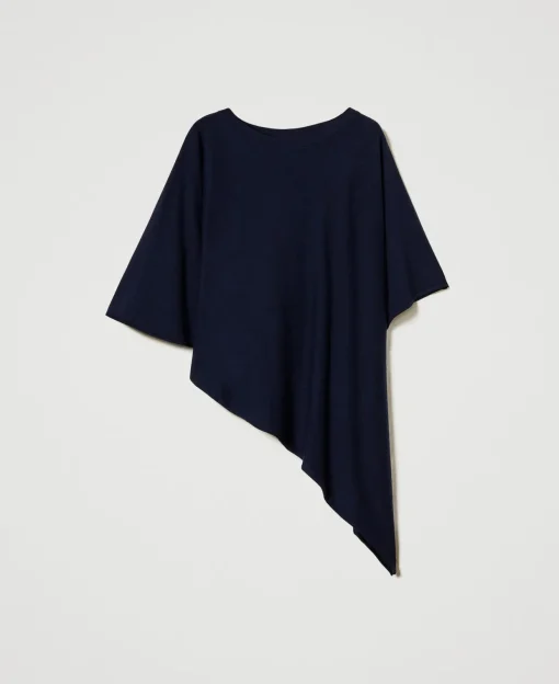 Poncho Asymétrique En Maille