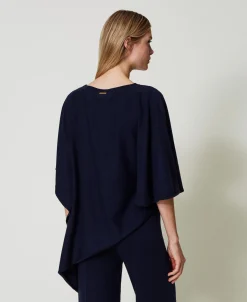 Poncho Asymétrique En Maille