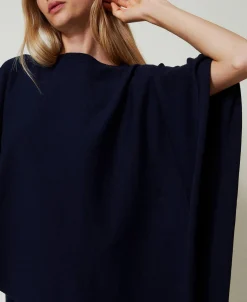 Poncho Asymétrique En Maille