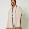 Poncho Chiné Avec Franges