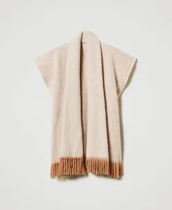 Poncho Chiné Avec Franges