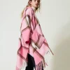 Poncho En Drap Avec Franges