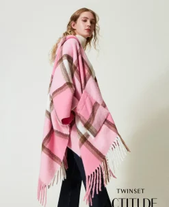 Poncho En Drap Avec Franges