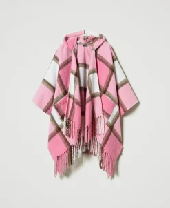 Poncho En Drap Avec Franges