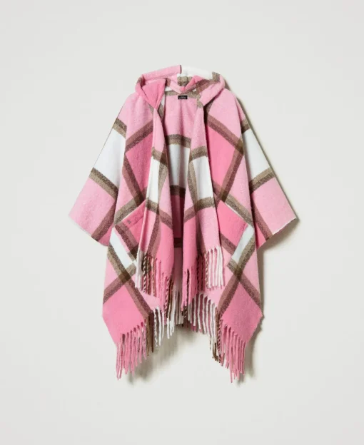 Poncho En Drap Avec Franges