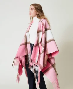 Poncho En Drap Avec Franges