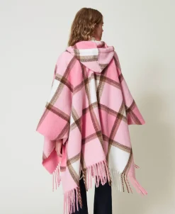 Poncho En Drap Avec Franges