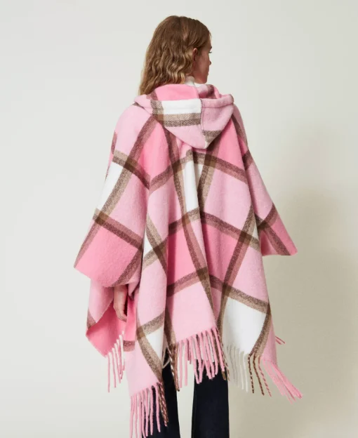 Poncho En Drap Avec Franges