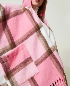 Poncho En Drap Avec Franges