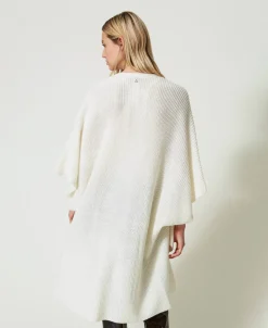 Poncho En Maille Avec Broderies