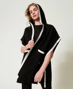 Poncho En Maille Avec Poches